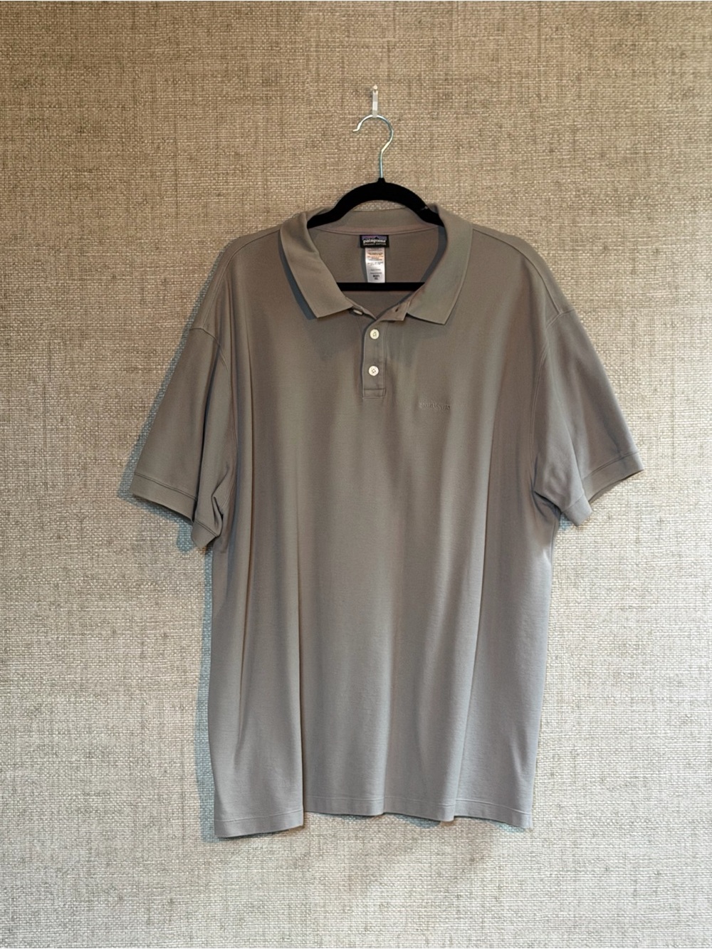 Patagonia Men's Organic Cotton Polo Shirt in Taupe Gray